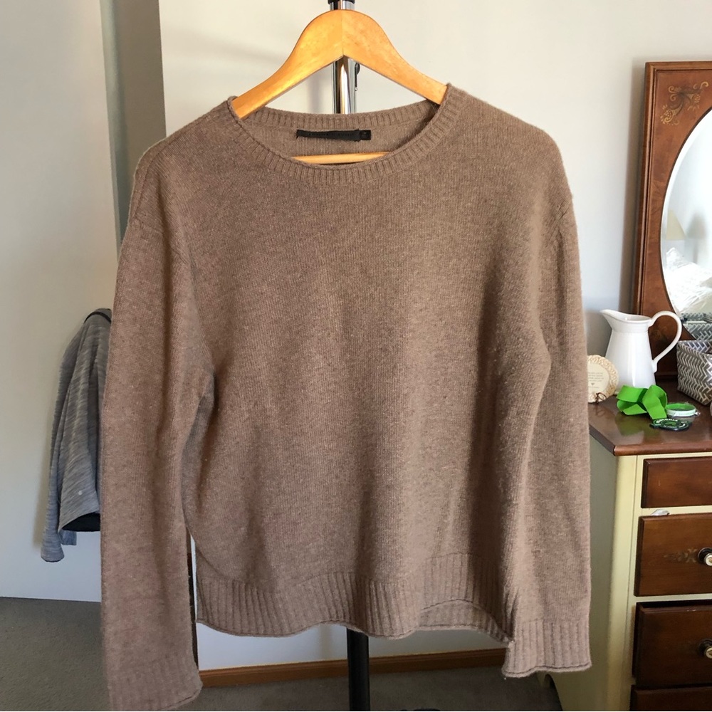 Jenni Kayne Everyday Sweater, wool cashmere blend, taupe, size medium